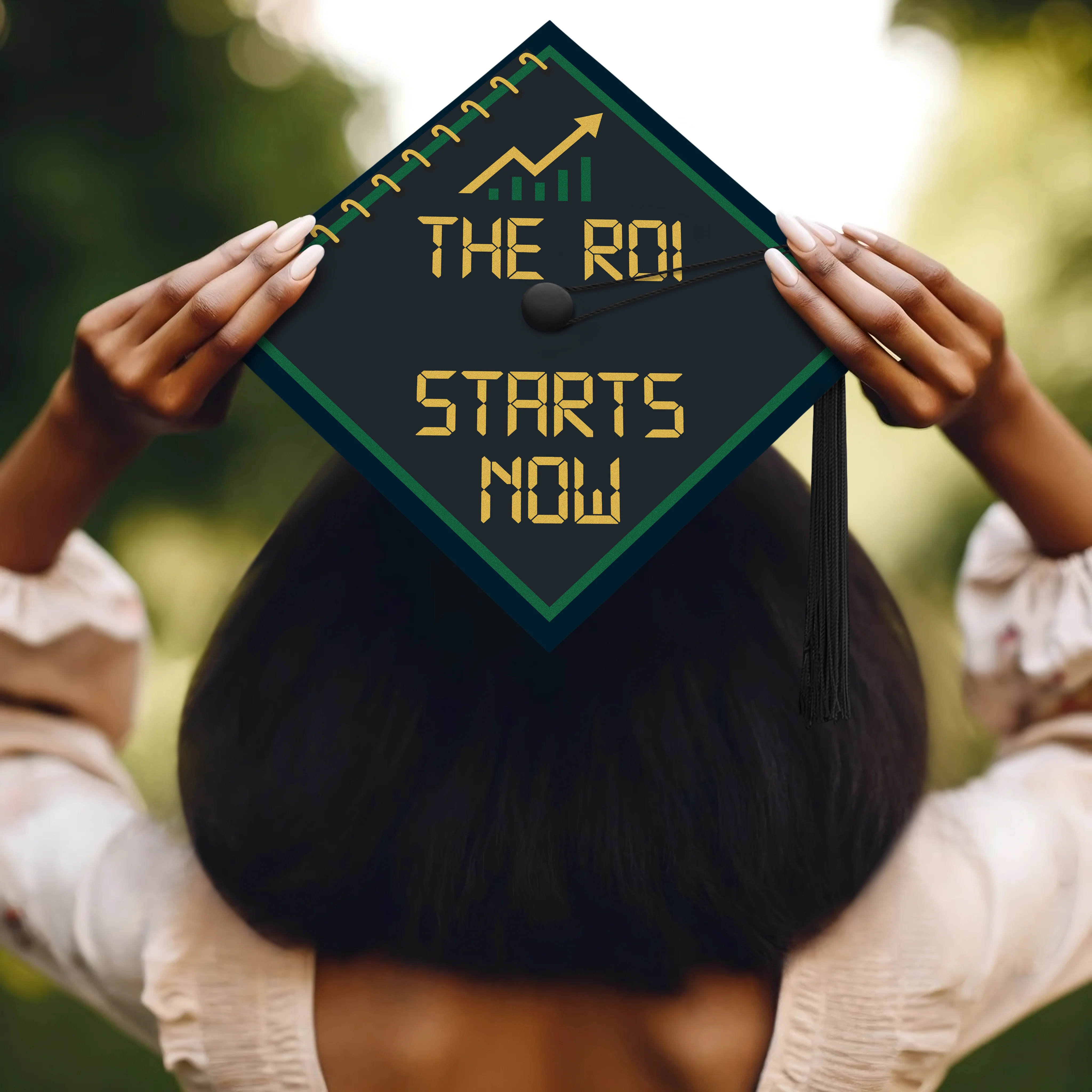 The ROI Starts Now Graduation Cap Topper