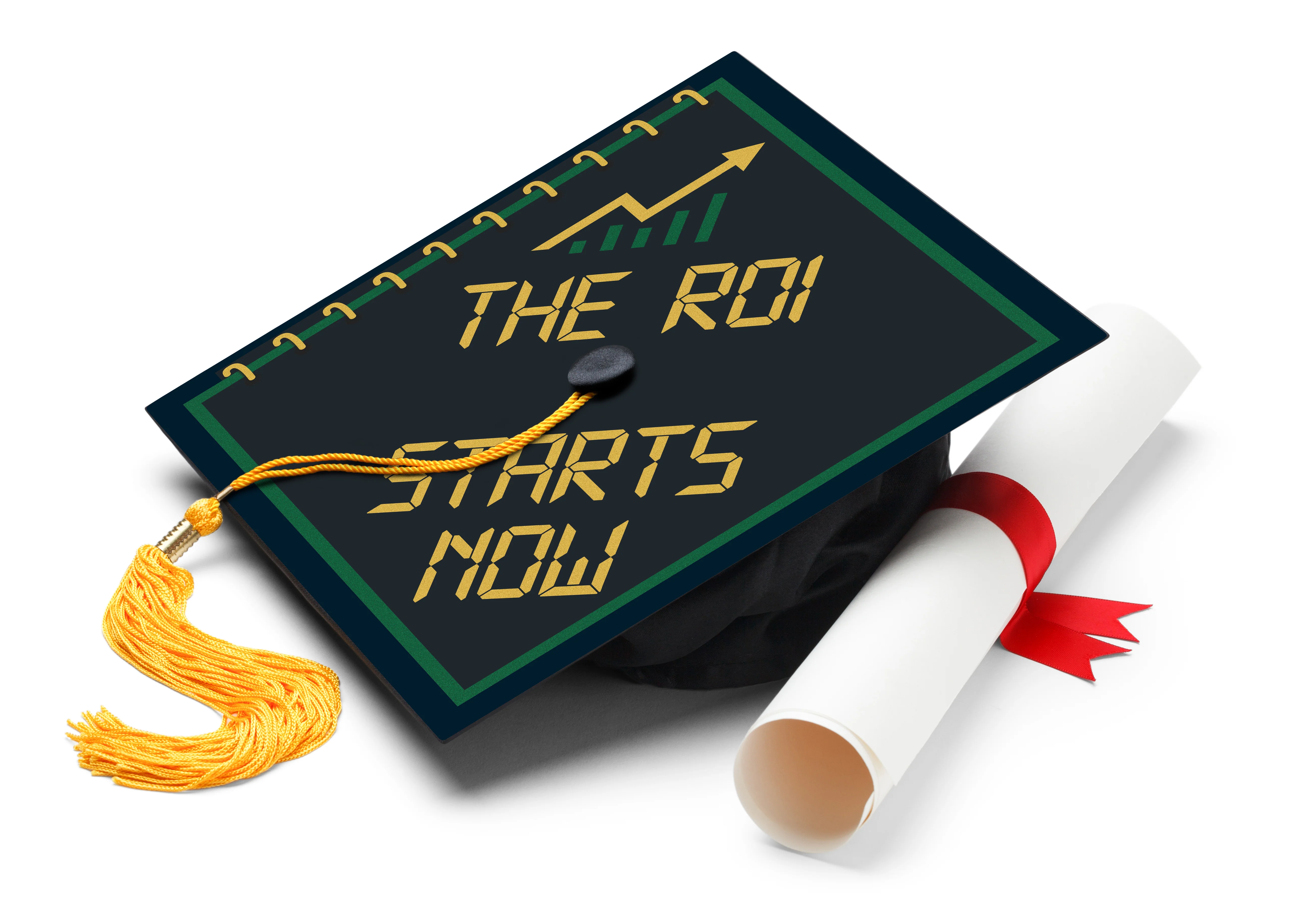 The ROI Starts Now Graduation Cap Topper - Image 2