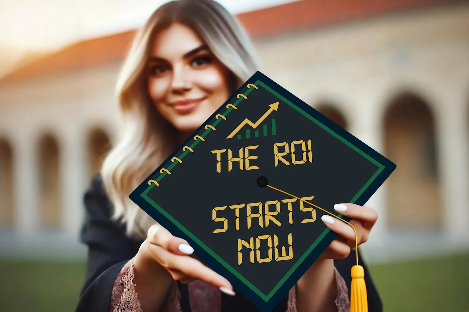 The ROI Starts Now Graduation Cap Topper - Image 3