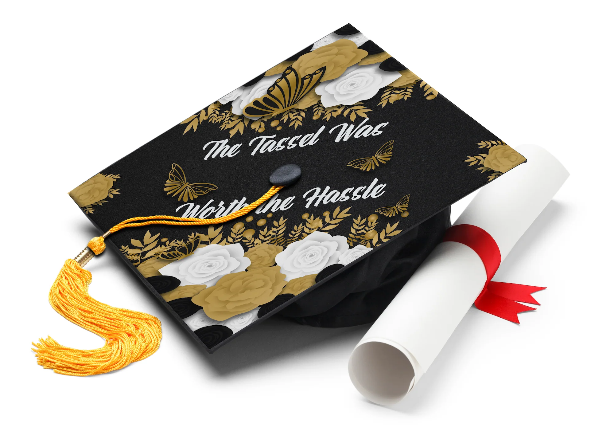 The Tassel Was Worth the Hassle Graduation Cap Topper - Image 4