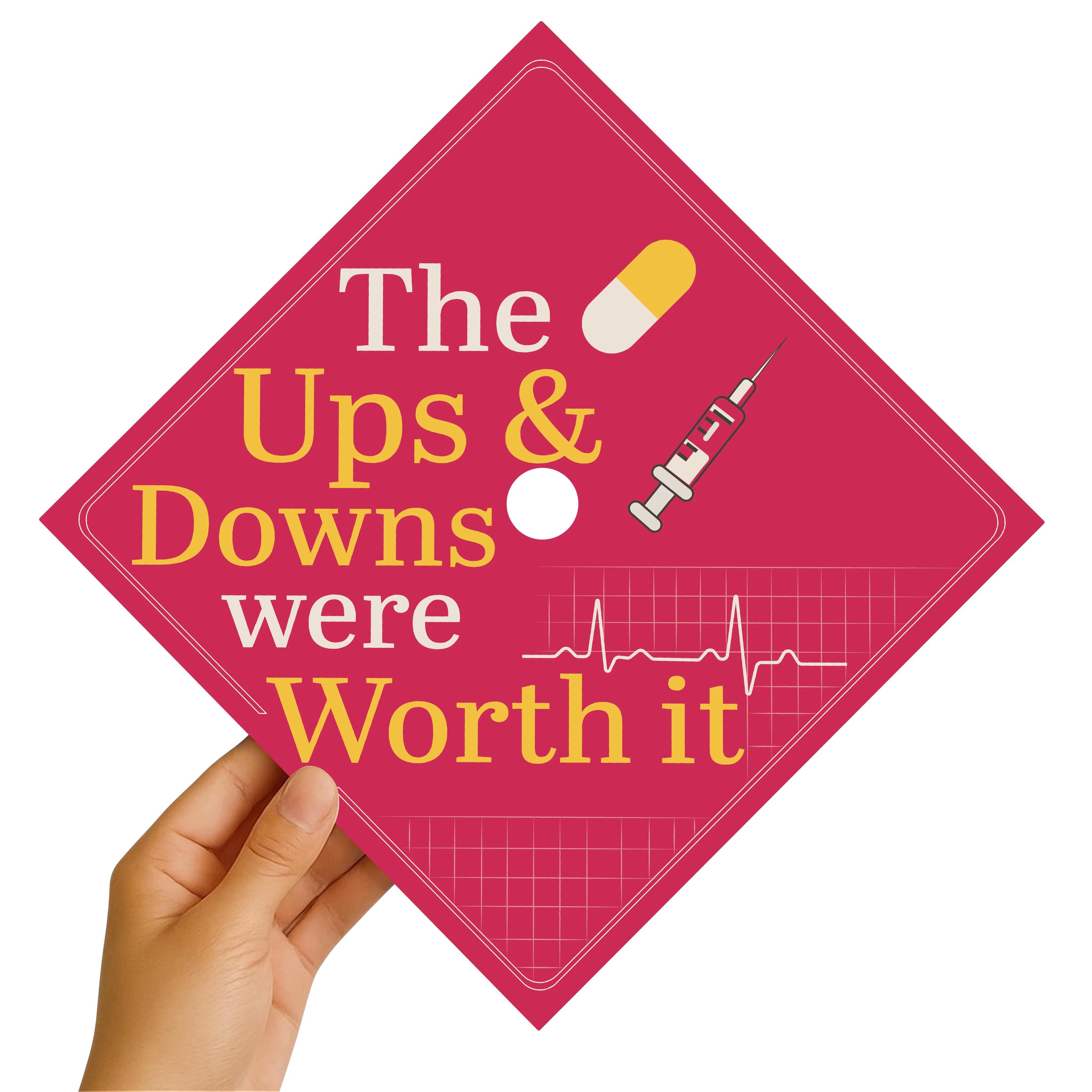 The Ups and Downs Were Worth It Graduation Cap Topper - Image 2