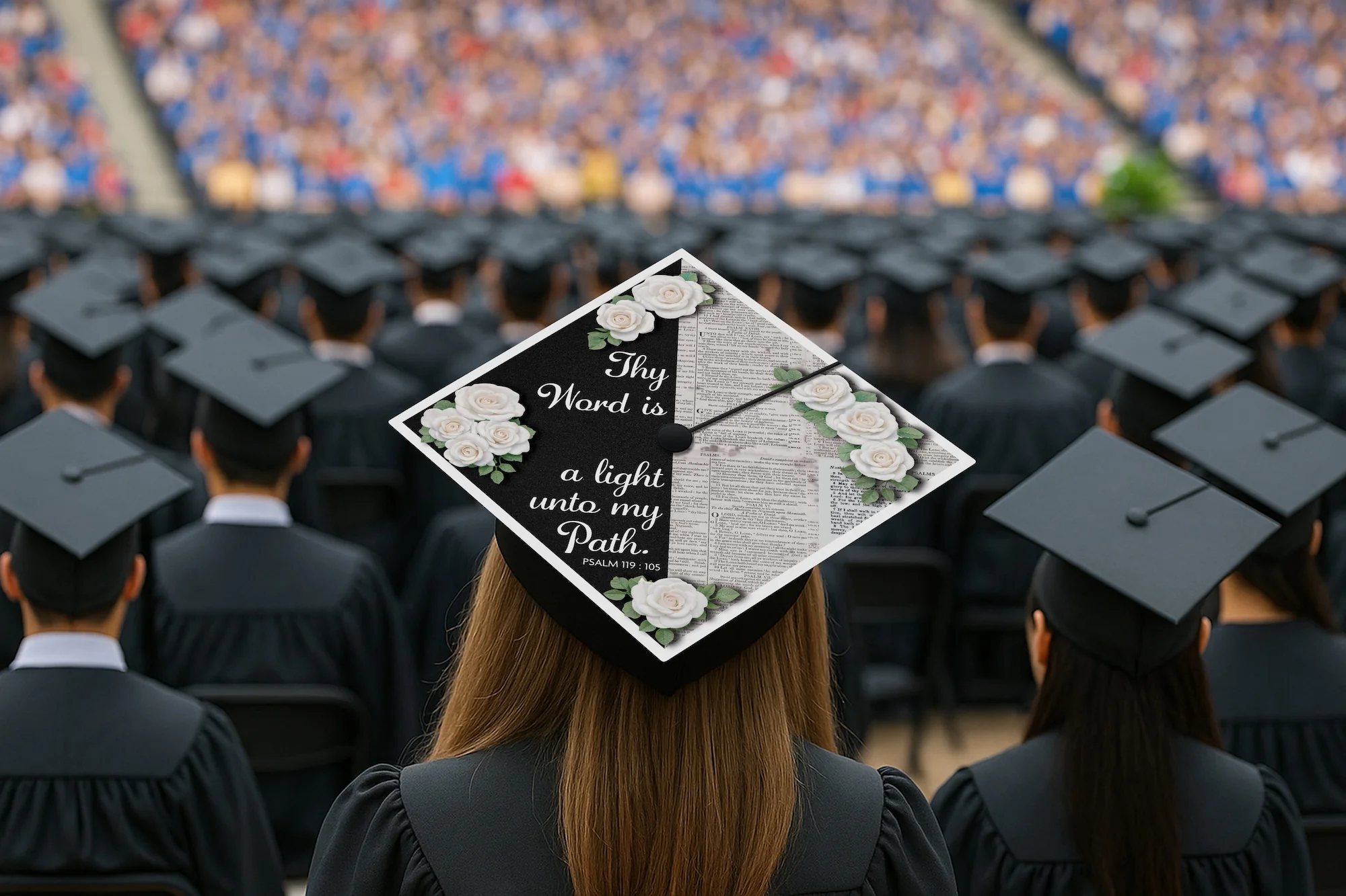 Thy Word Is a Light Unto My Path Graduation Cap Topper - Image 5
