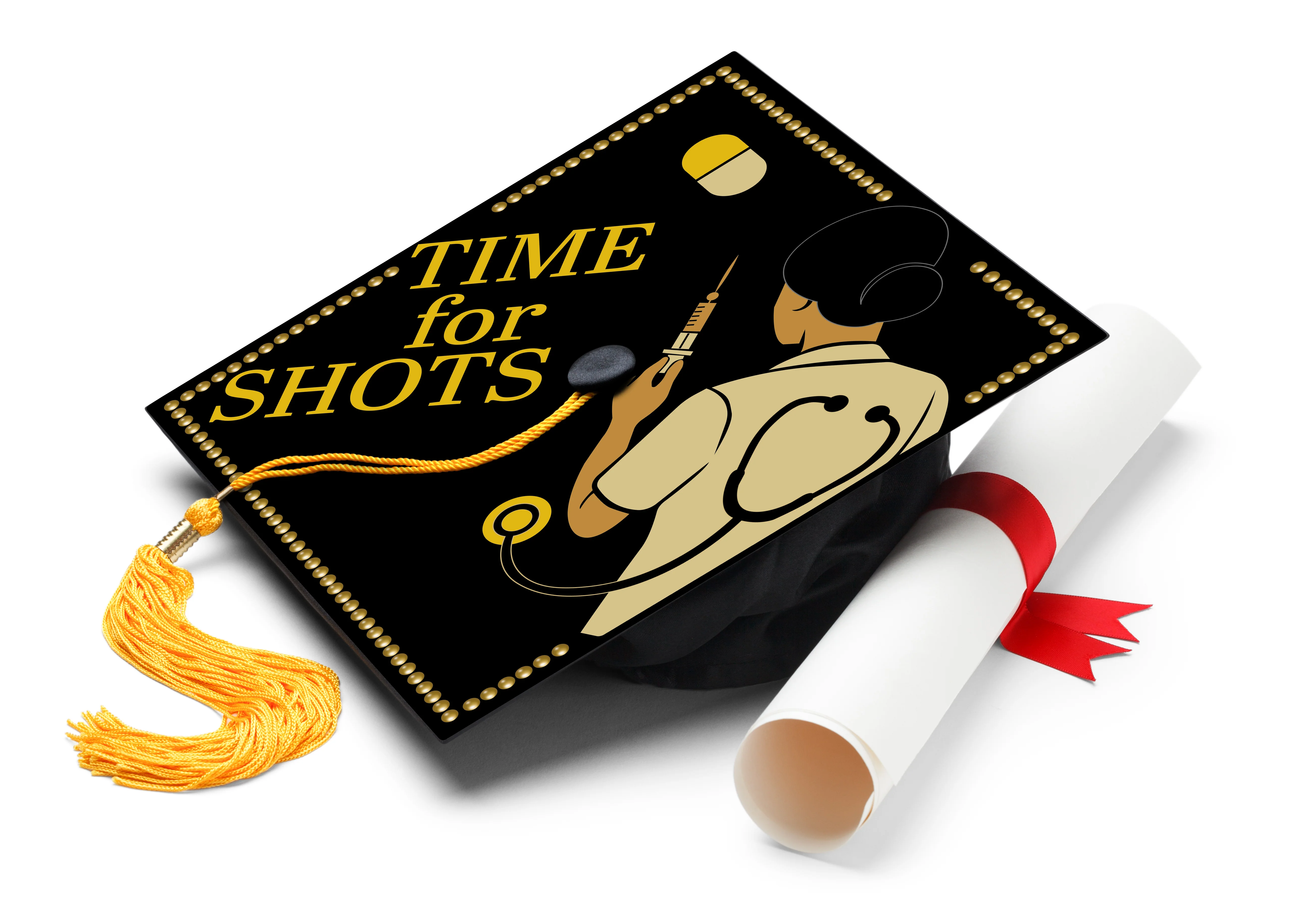 Time for Shots Graduation Cap Topper