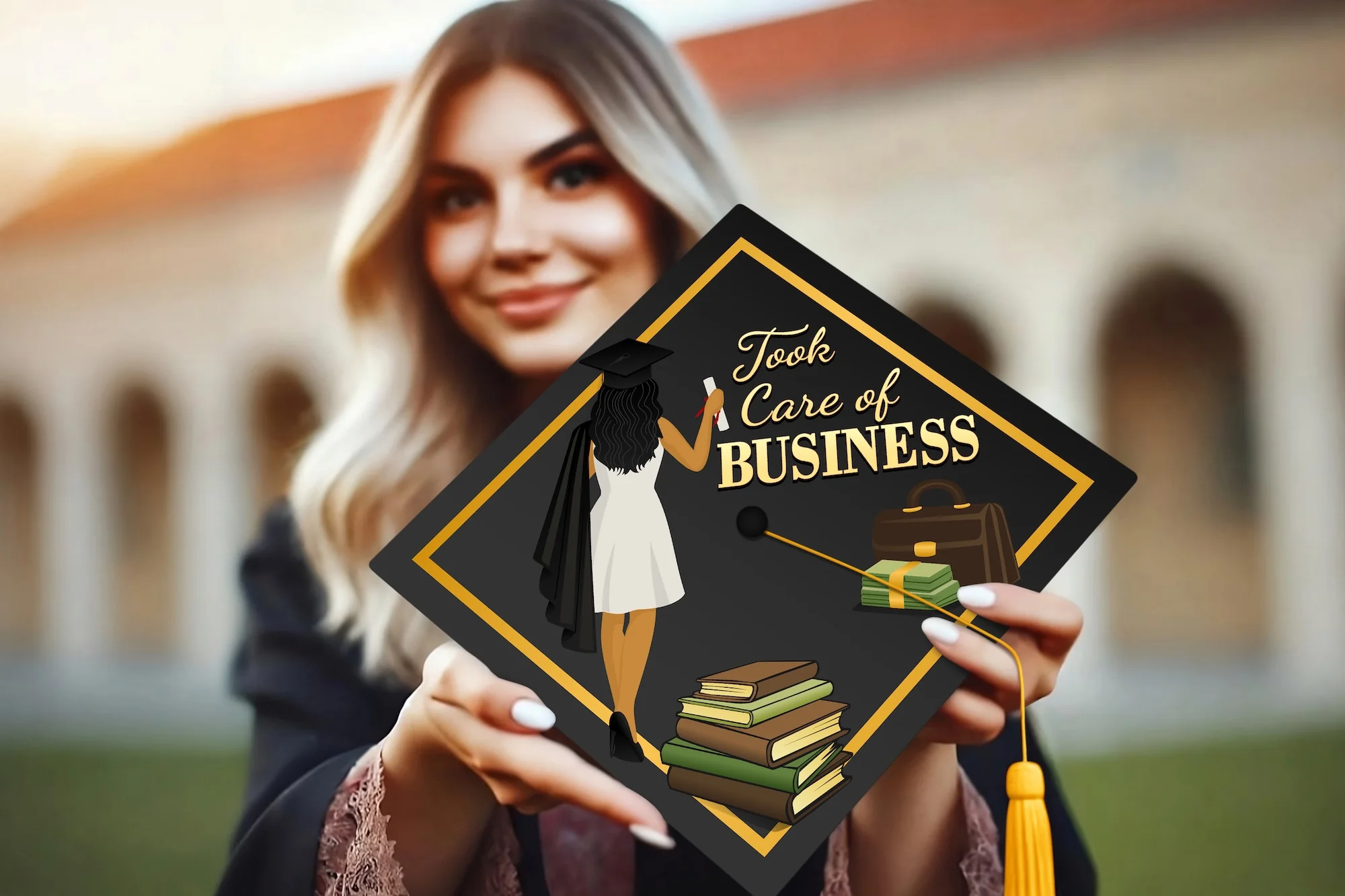Took Care of Business Graduation Cap Topper - Image 6