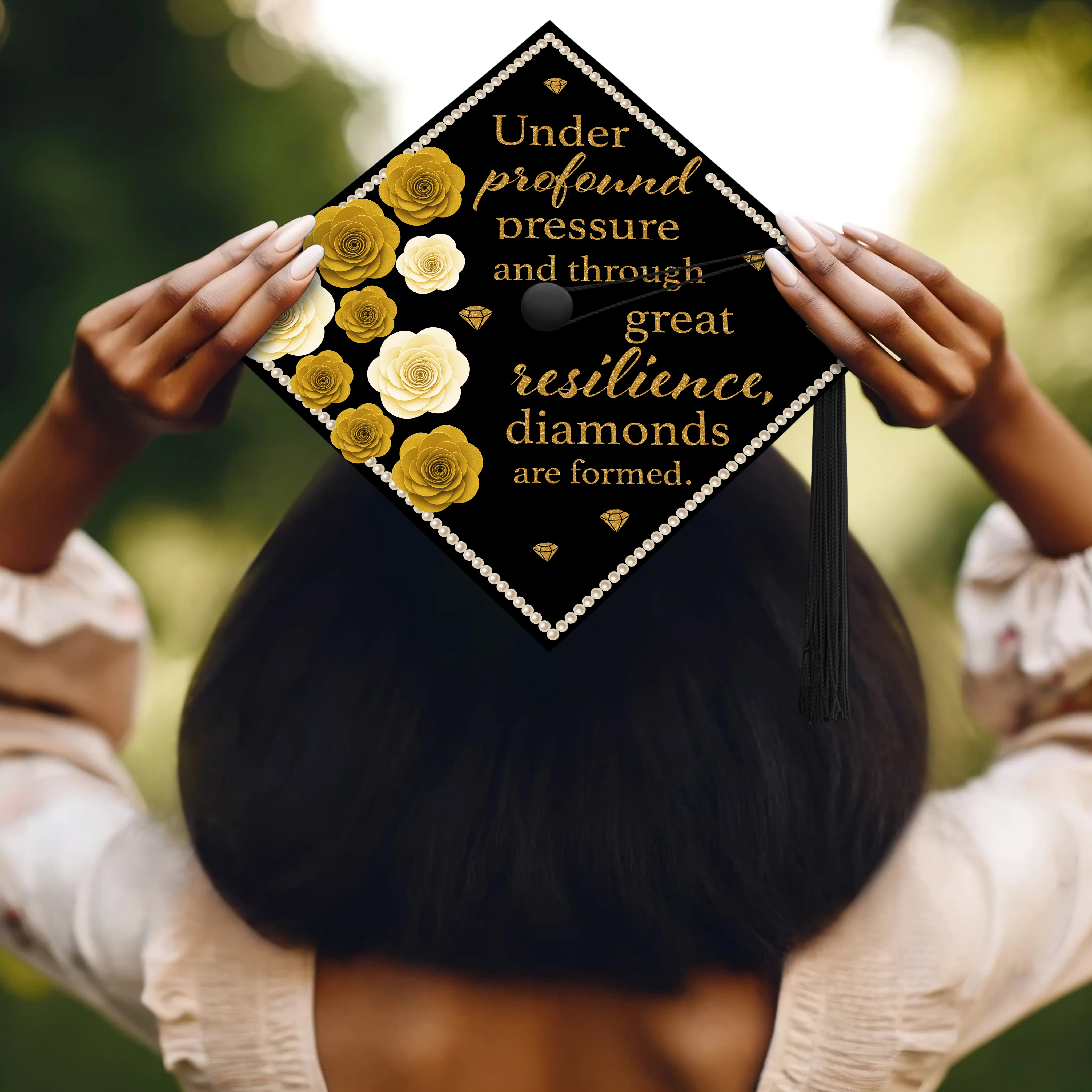 Under Profound Pressure Graduation Cap Topper - Image 5