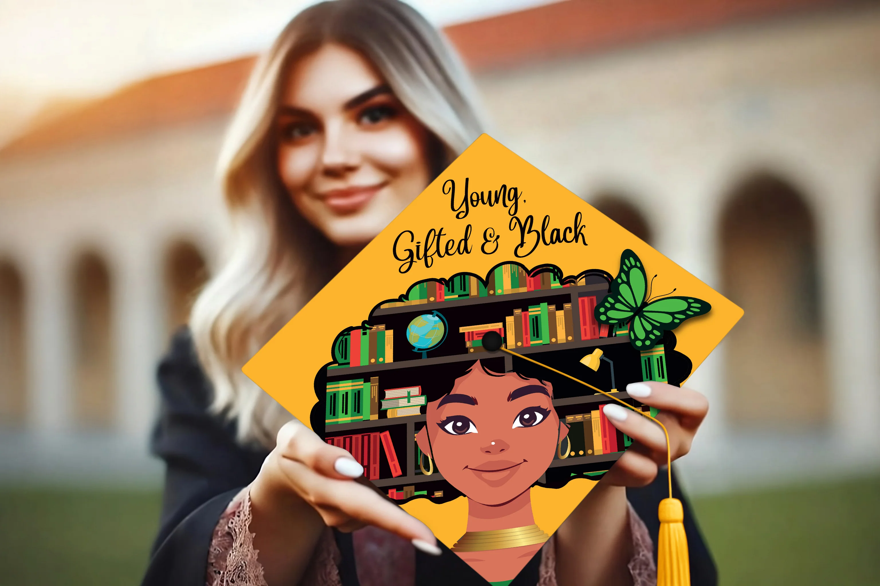 Young, Gifted & Black Graduation Cap Topper - Image 2